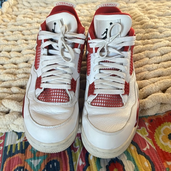 Mens Jordan 4 in great condition (no box) red and white retro alternate 89 11.5 - Picture 2 of 6